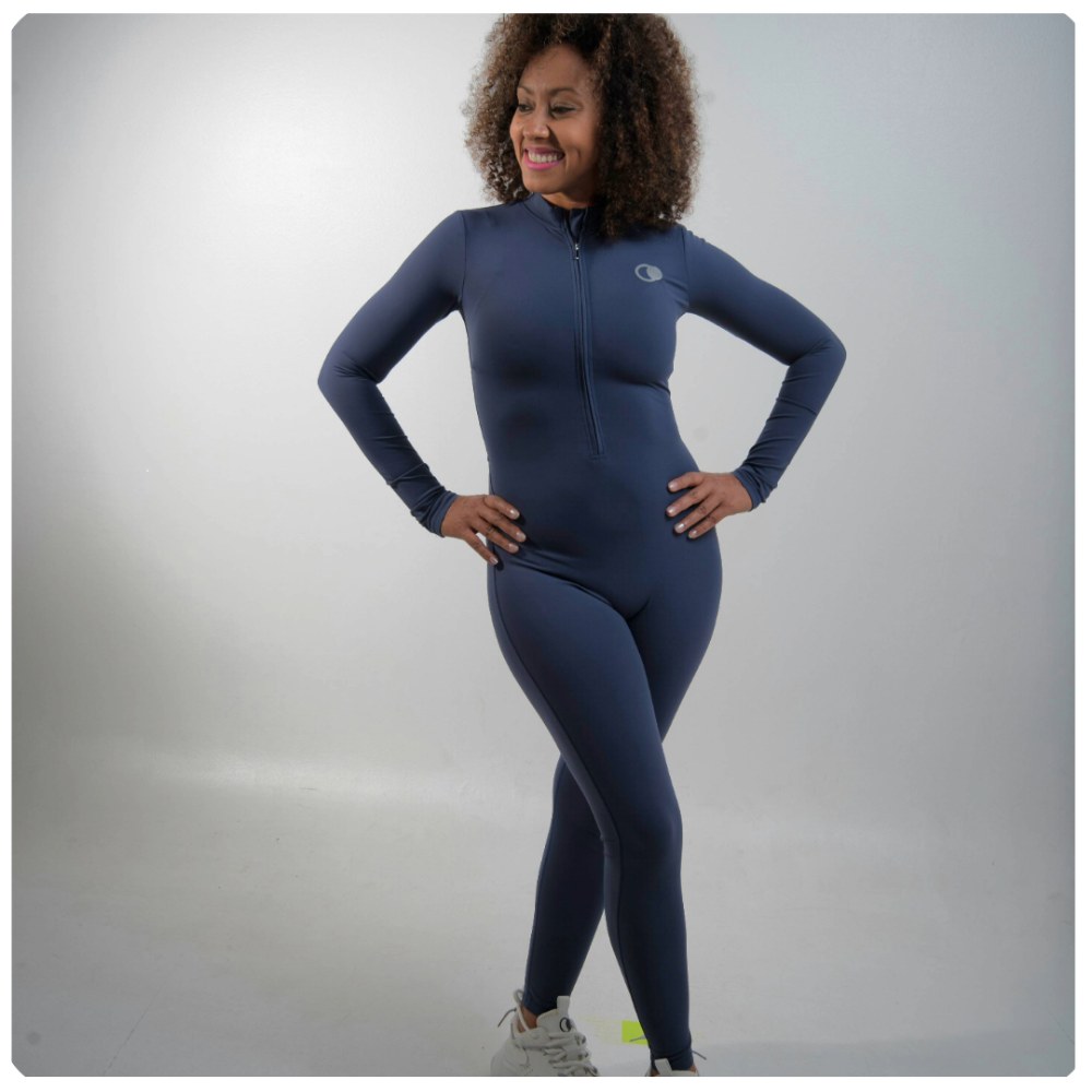 Navy Lunate Jumpsuit, view 3